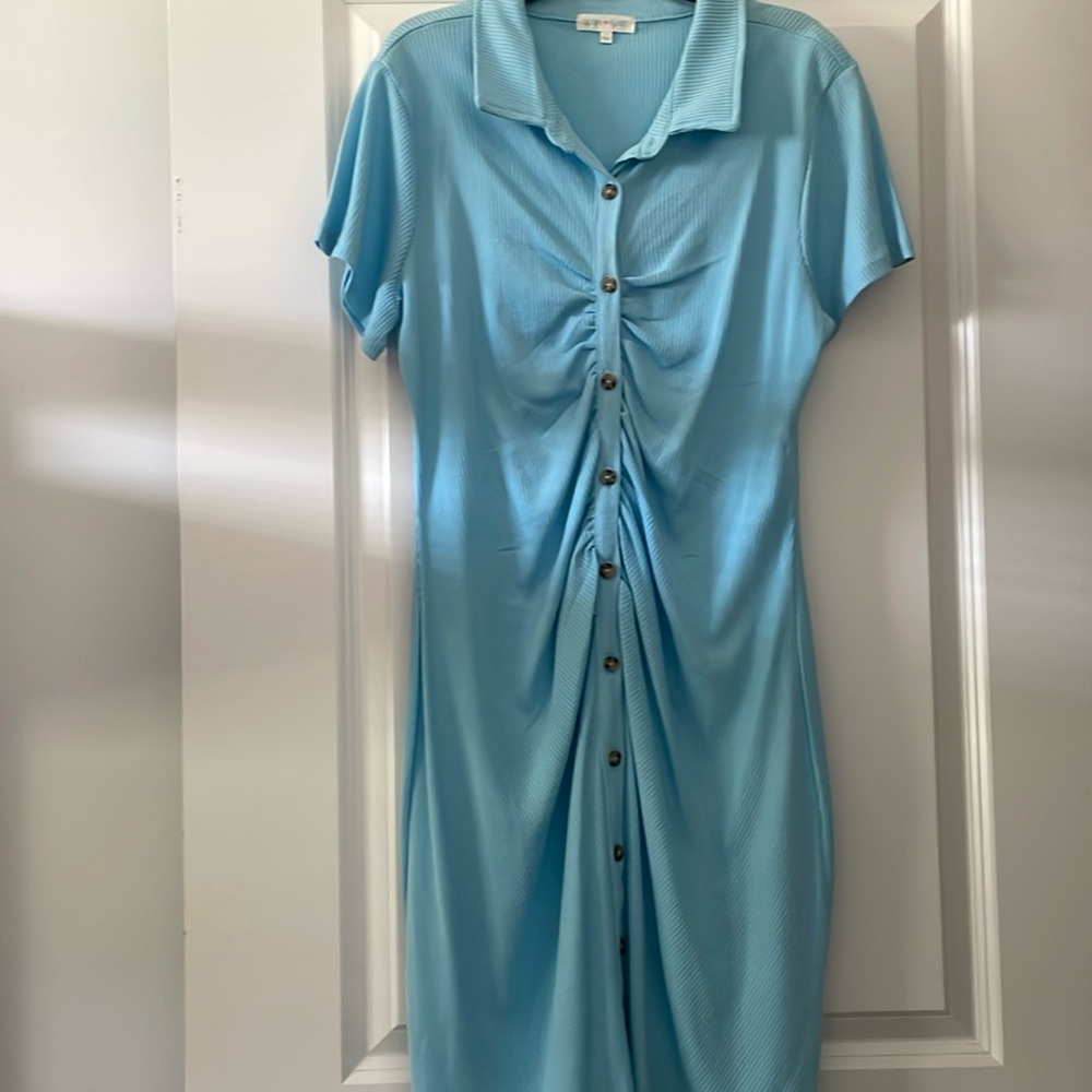 Light blue buttoned dress